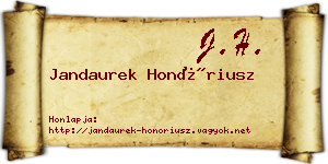 Jandaurek Honóriusz névjegykártya